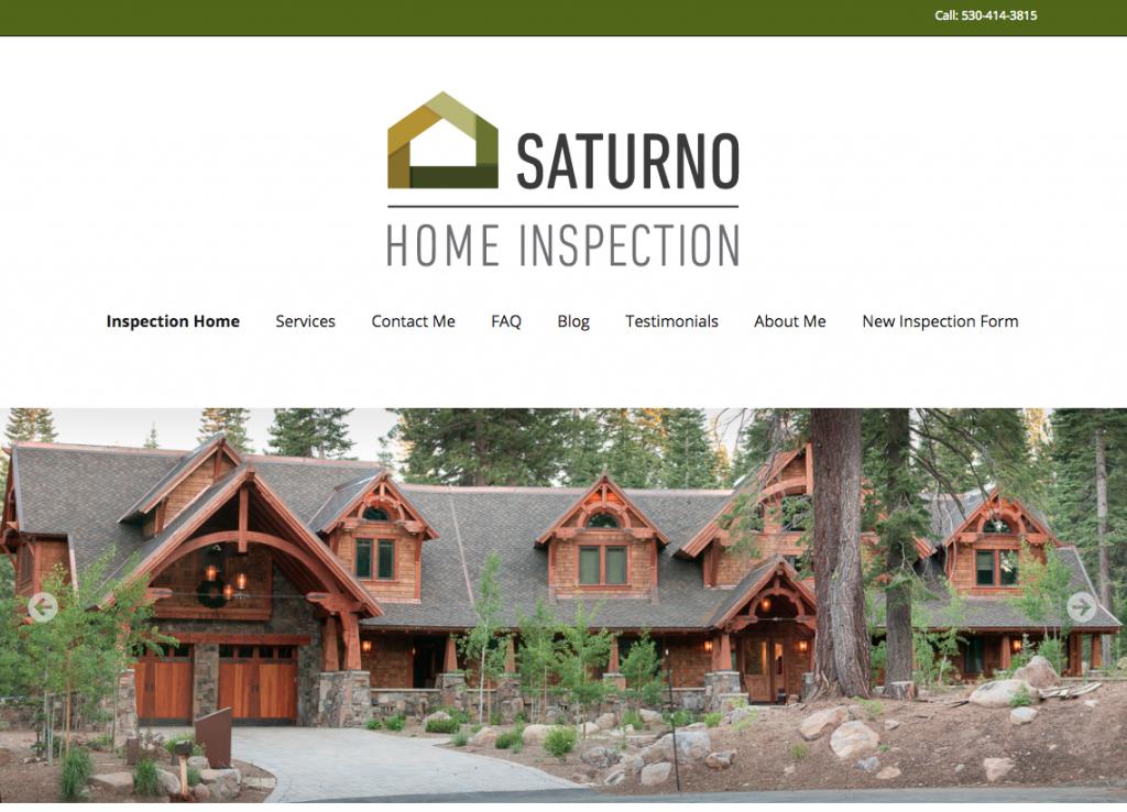 Screenshot of Saturno Home Inspection for SEO portfolio