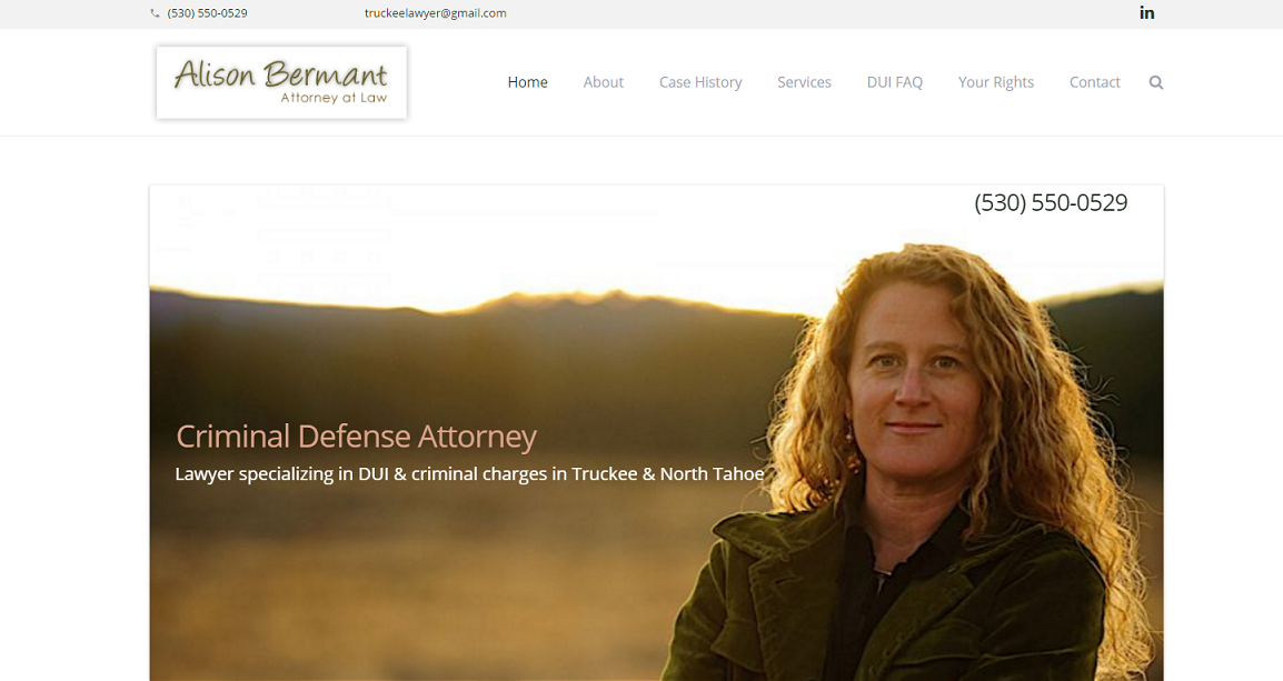 Truckee Lake Tahoe Lawyer web design screenshot